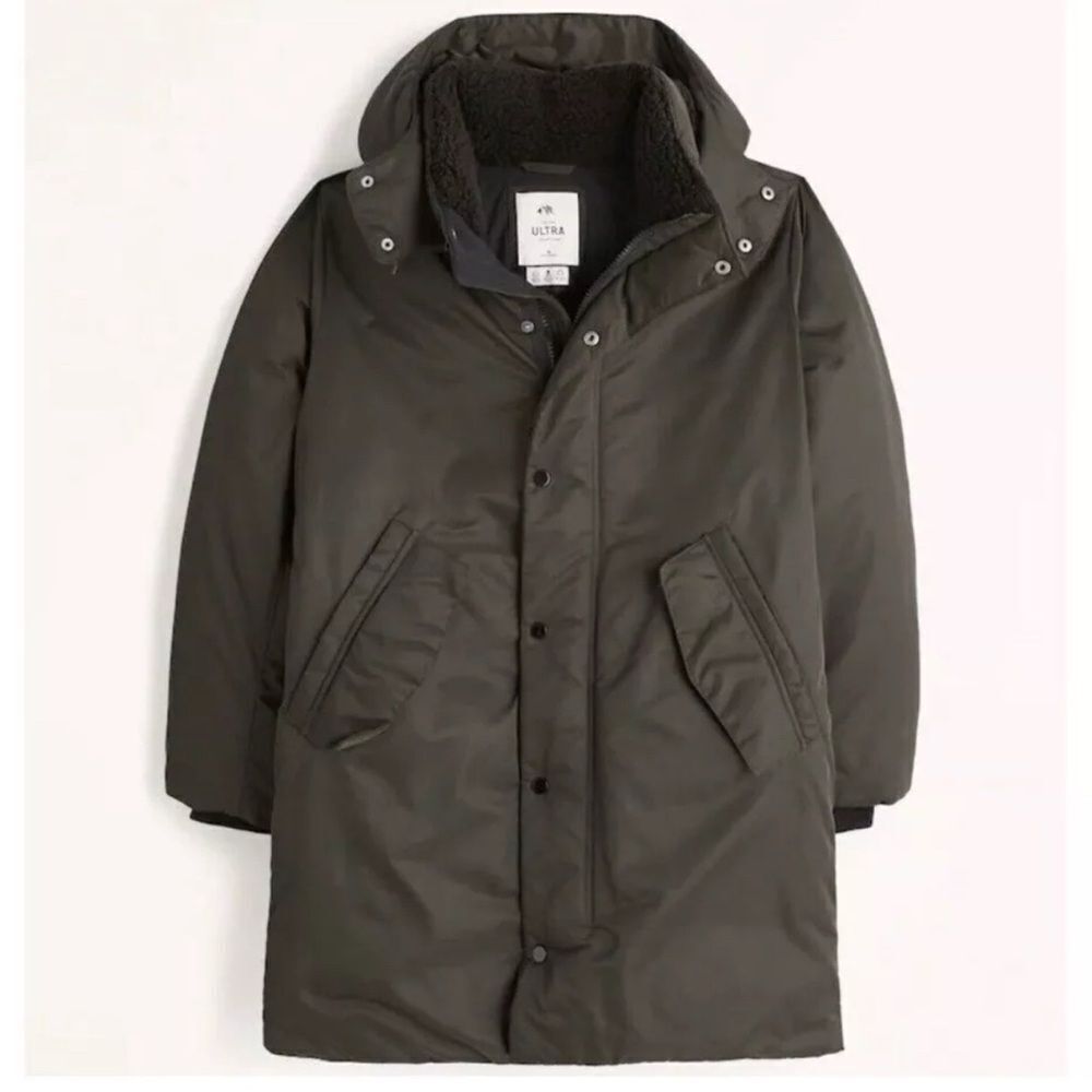 Abercrombie & Fitch Olive Puffer Jacket